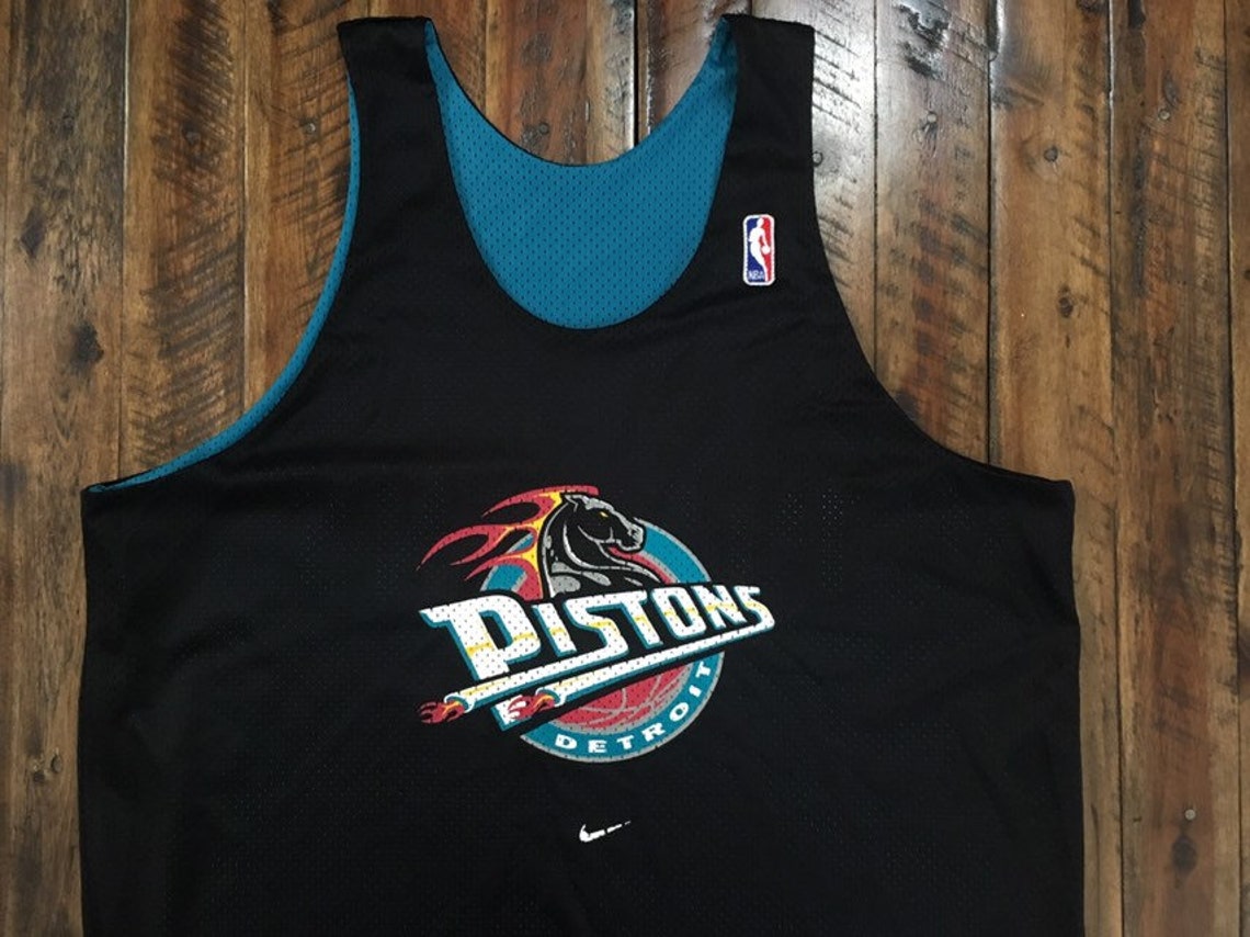 REVERSIBLE Vintage Detroit Pistons Training Jersey Etsy
