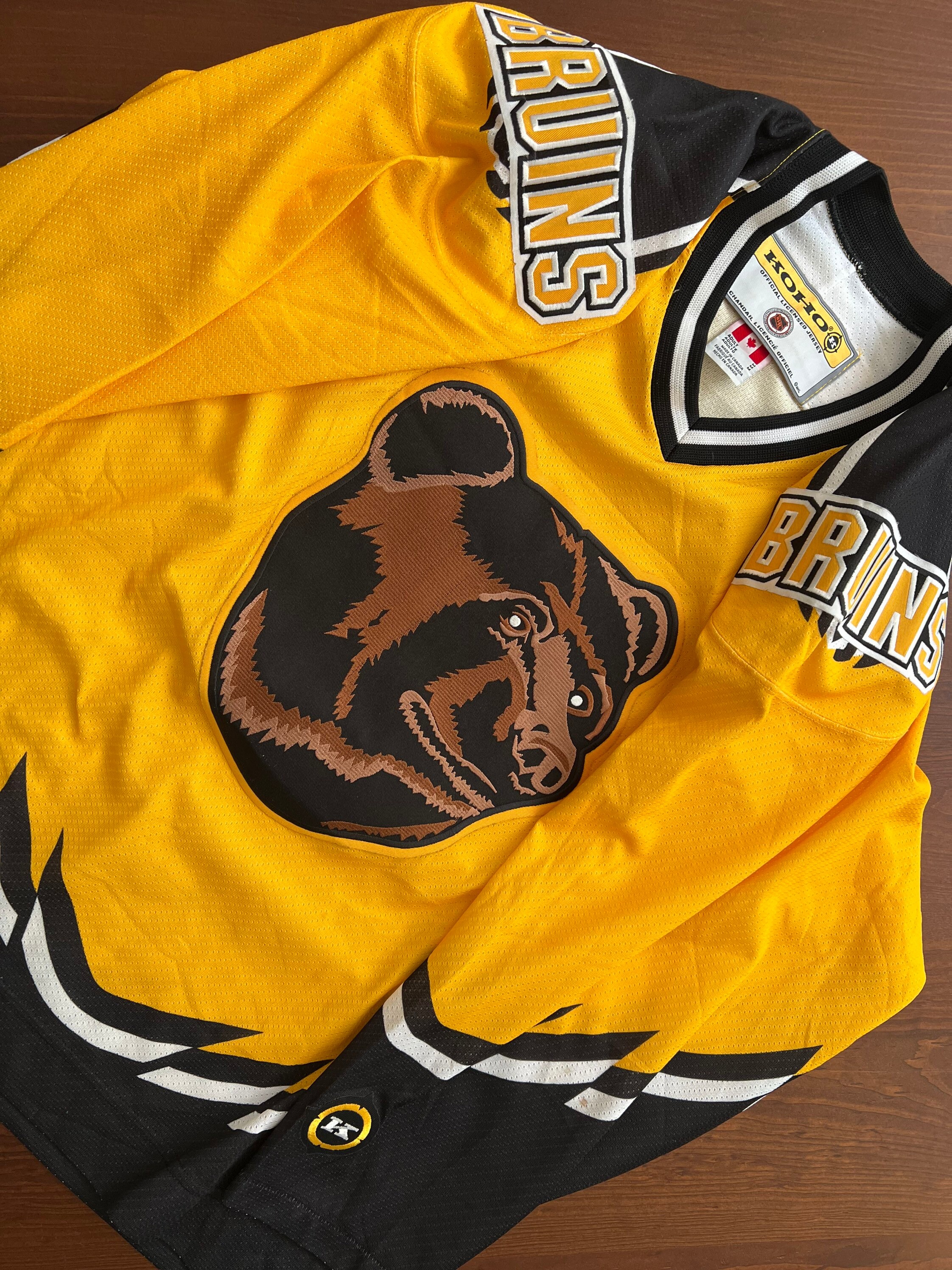 koho, Shirts, Koho Boston Bruins Pooh Bear Nhl Hockey Jersey Vintage  Yellow Alternate Third Xl