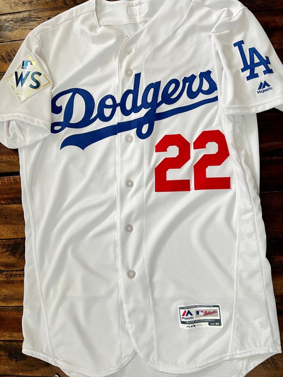 VintageClothingRadar Los Angeles Dodgers Clayton Kershaw Authentic Pro Cut Jersey World Series Size 44