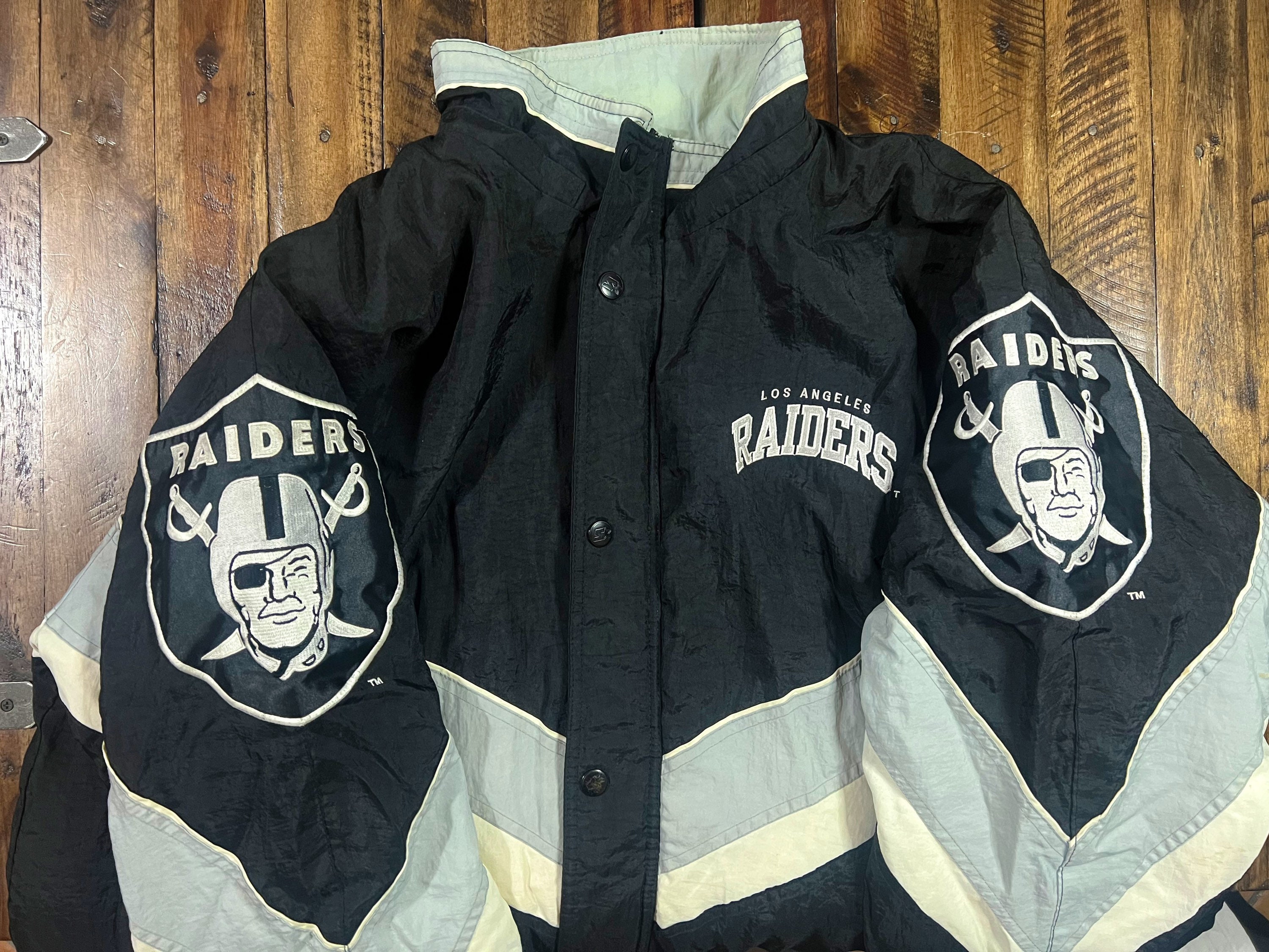 Vintage 1980s Oakland Raiders Starter Satin Black Jacket