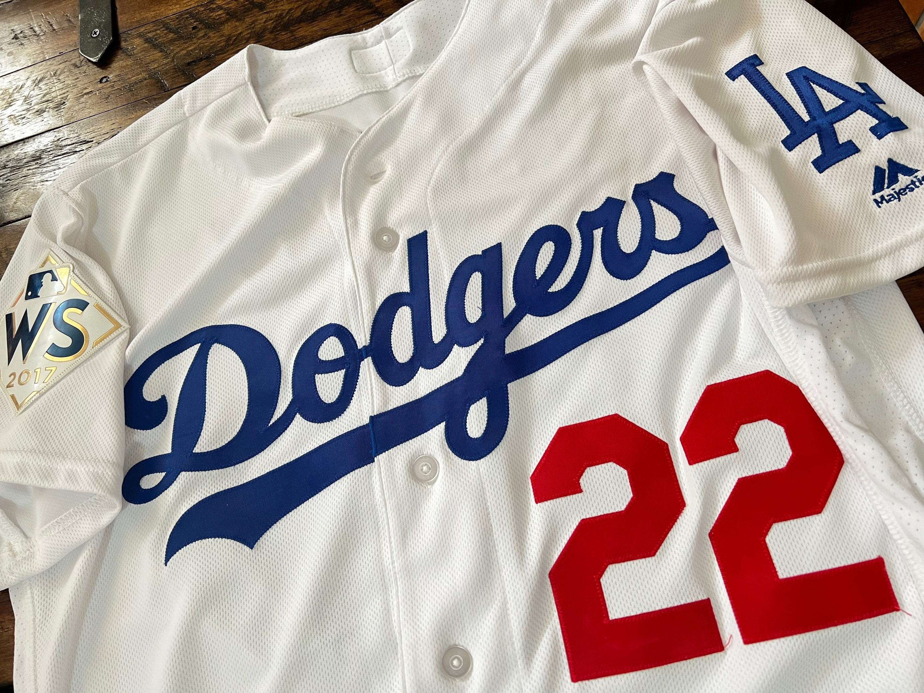 VintageClothingRadar Los Angeles Dodgers Clayton Kershaw Authentic Pro Cut Jersey World Series Size 44