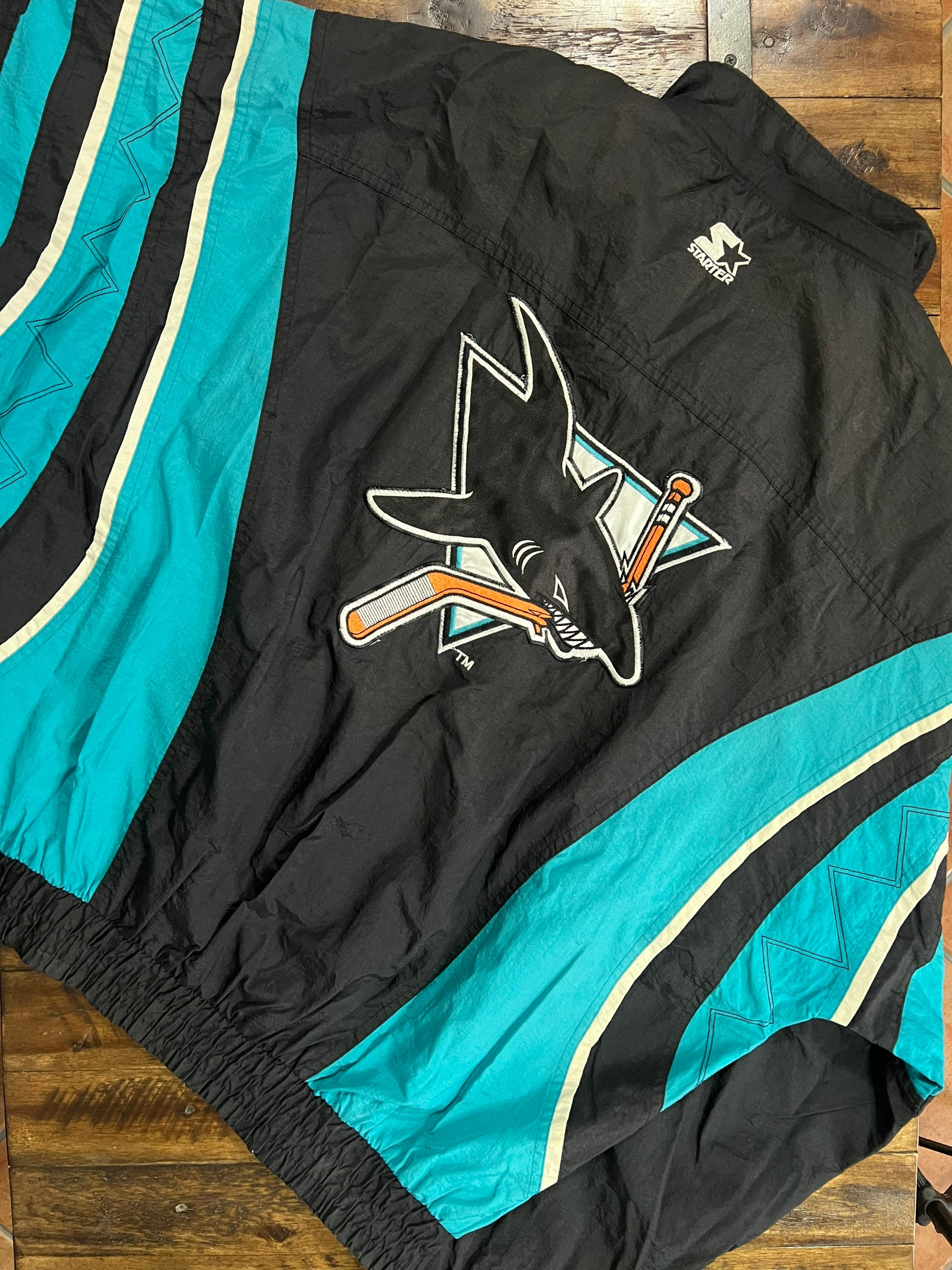 NHL San Jose Sharks All Over Print Jersey Vintage 90's Starter Sz XL