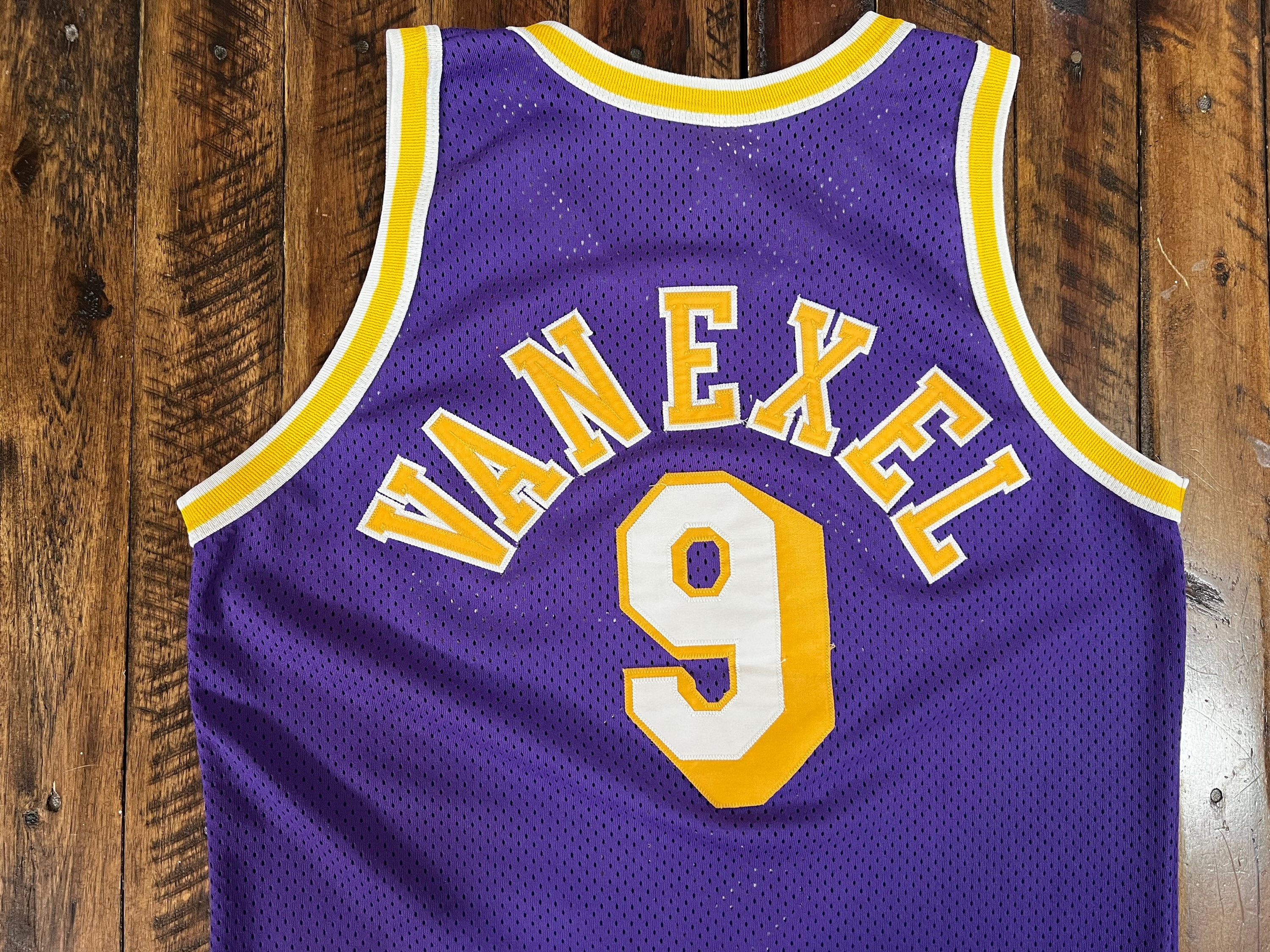 Vintage Champion Authentic Los Angeles Lakers Nick Van Exel Jersey Sz 48/XL  - ShopperBoard