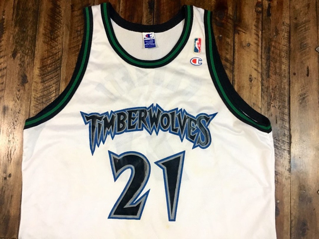 Vintage Champion Minnesota Timberwolves Kevin Garnett Jersey Sz 44