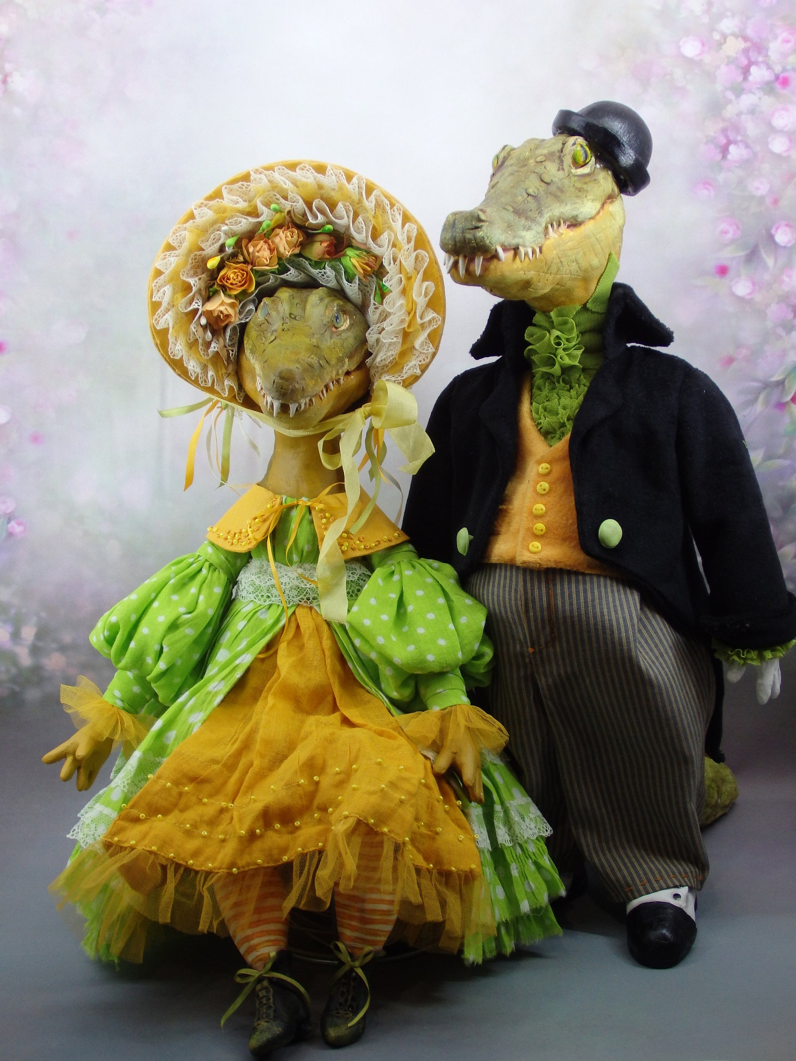 Crocodile alligator handmade animal doll alligator statuette  etsy