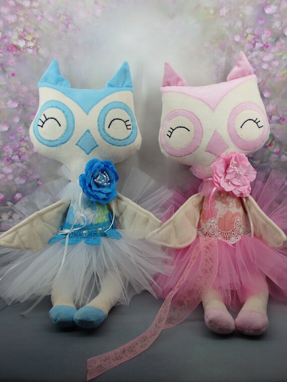 pink owl stuffed animal