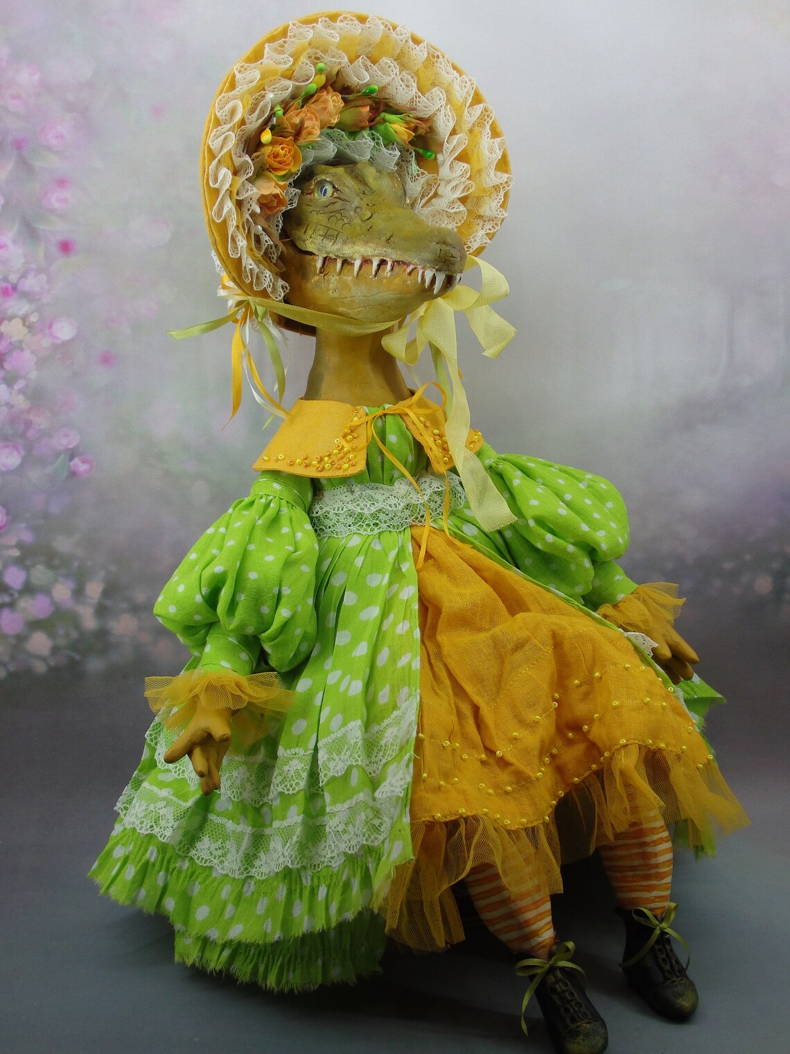 Crocodile alligator handmade animal doll alligator statuette  etsy
