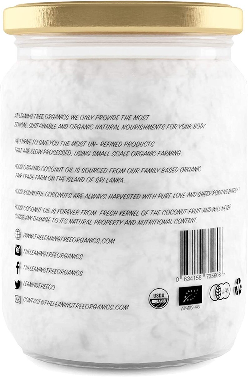 Natural Raw, Organic Pure Unrefined Extra Virgin Coconut Oil Cold Pressed Freshly Harvested By Humans, Brides Gift image 2