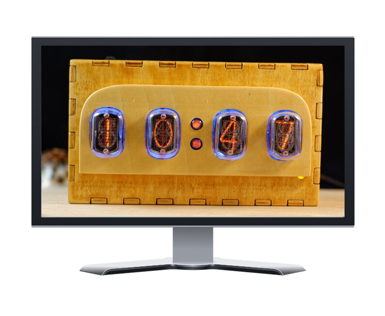 4K Desktop Backgrounds, Nixie Clock, 4K Wallpaper Desktop, Set of Nixie