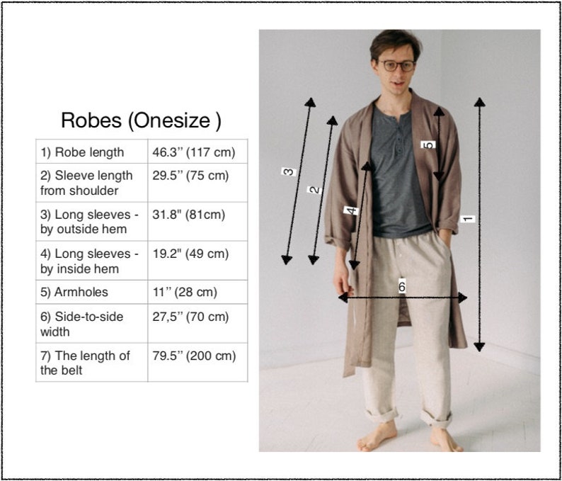 Kimono Dressing Gown Linen Nightgown Sustainable Clothes