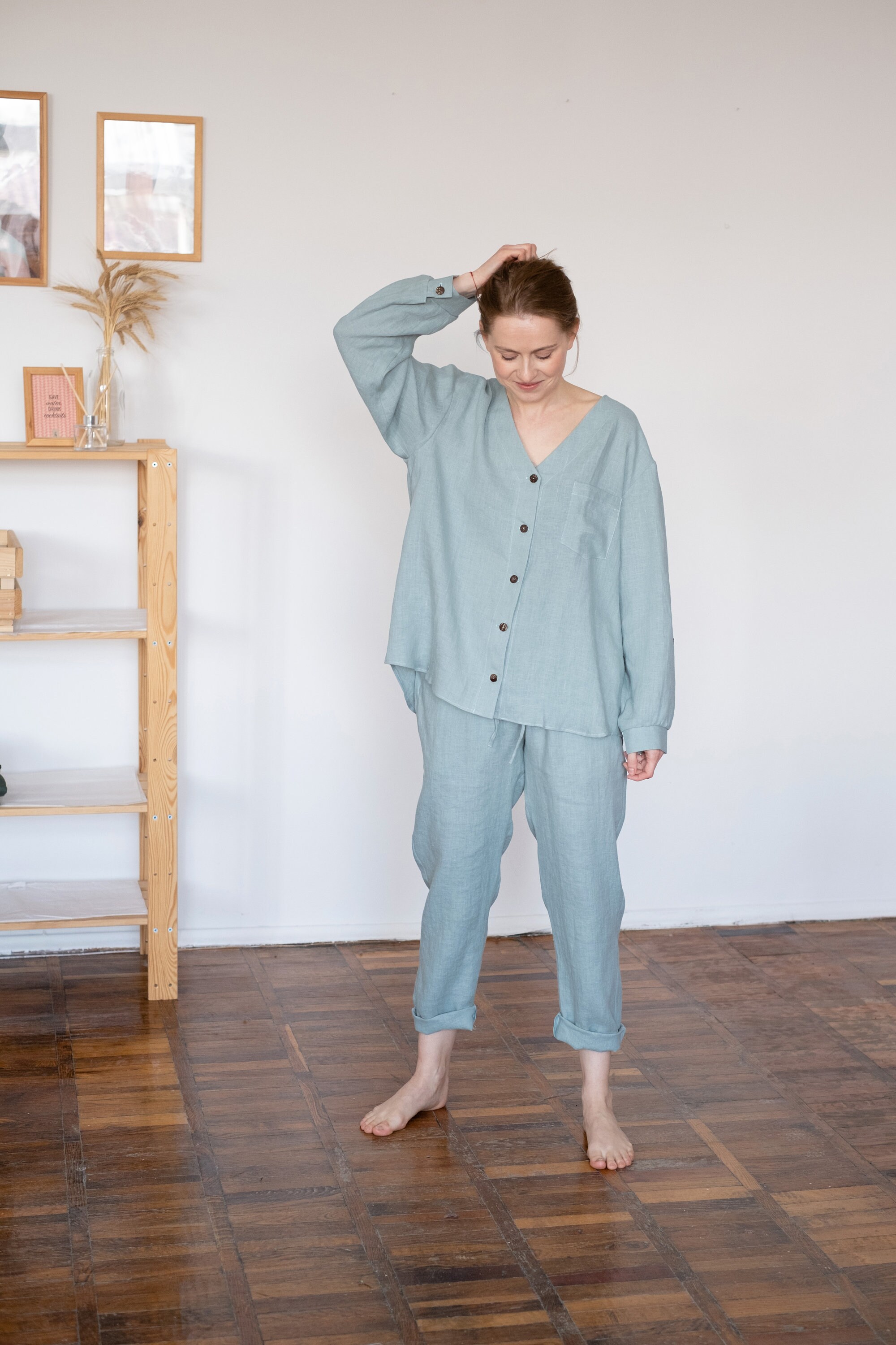 Linen Pyjama Pajamas Women Linen Sleepwear Luxury Etsy