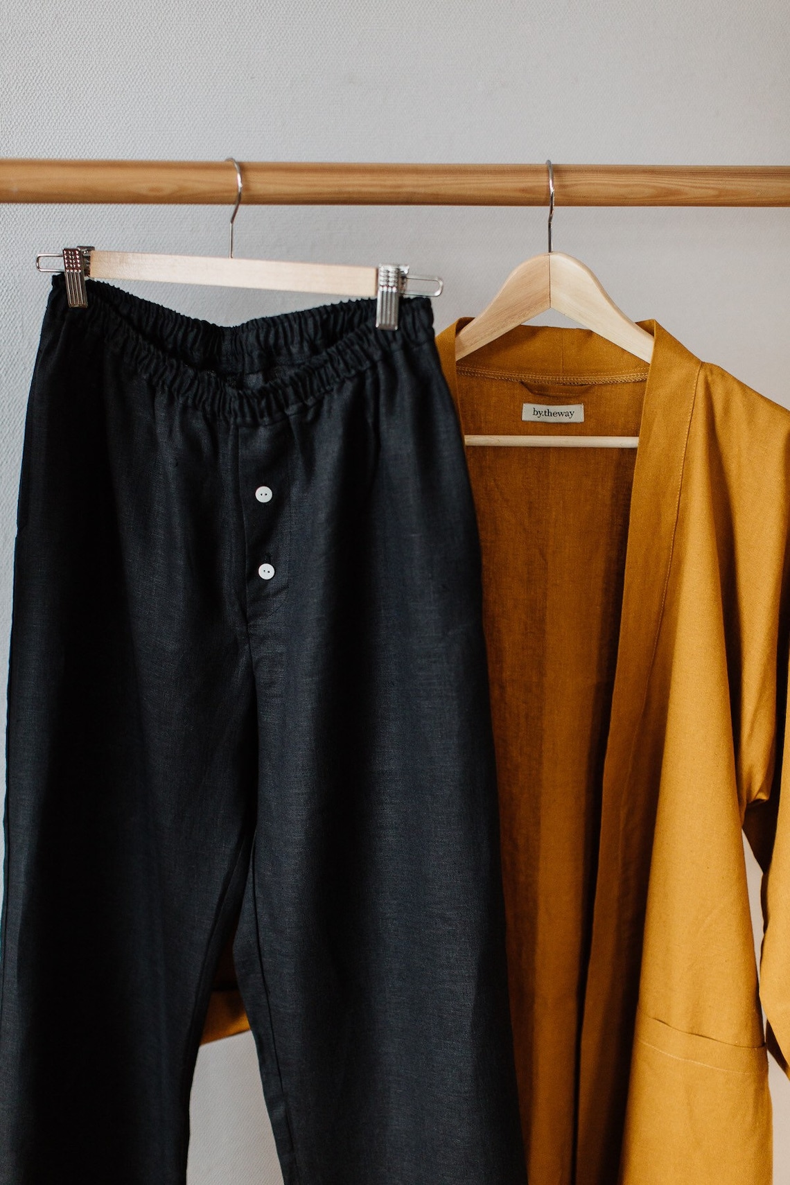 Mustard Unisex Robe Vintage Mens Robe Linen Robe Bathrobe Etsy