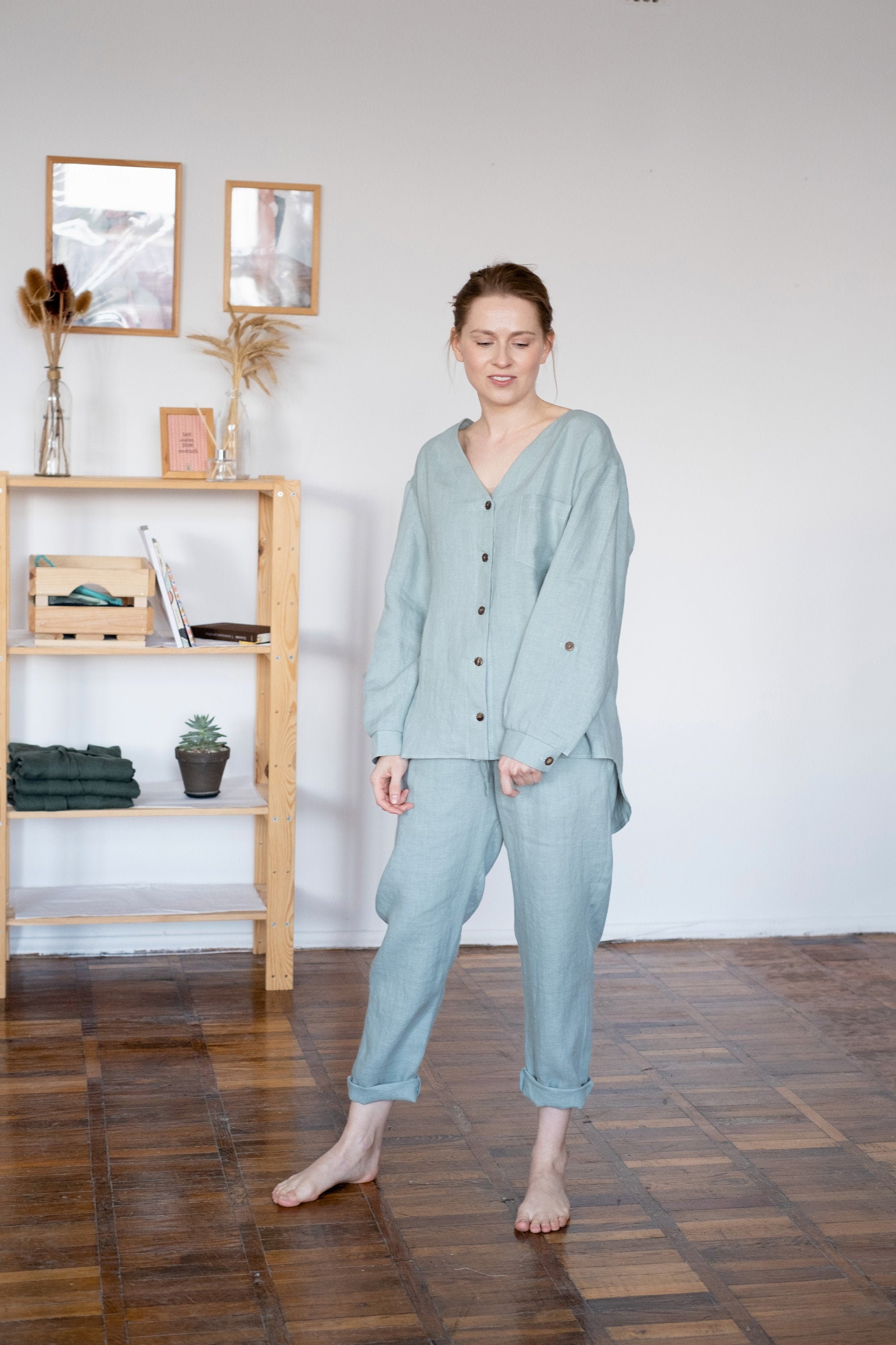 Linen Pyjama Pajamas Women Linen Sleepwear Luxury Etsy