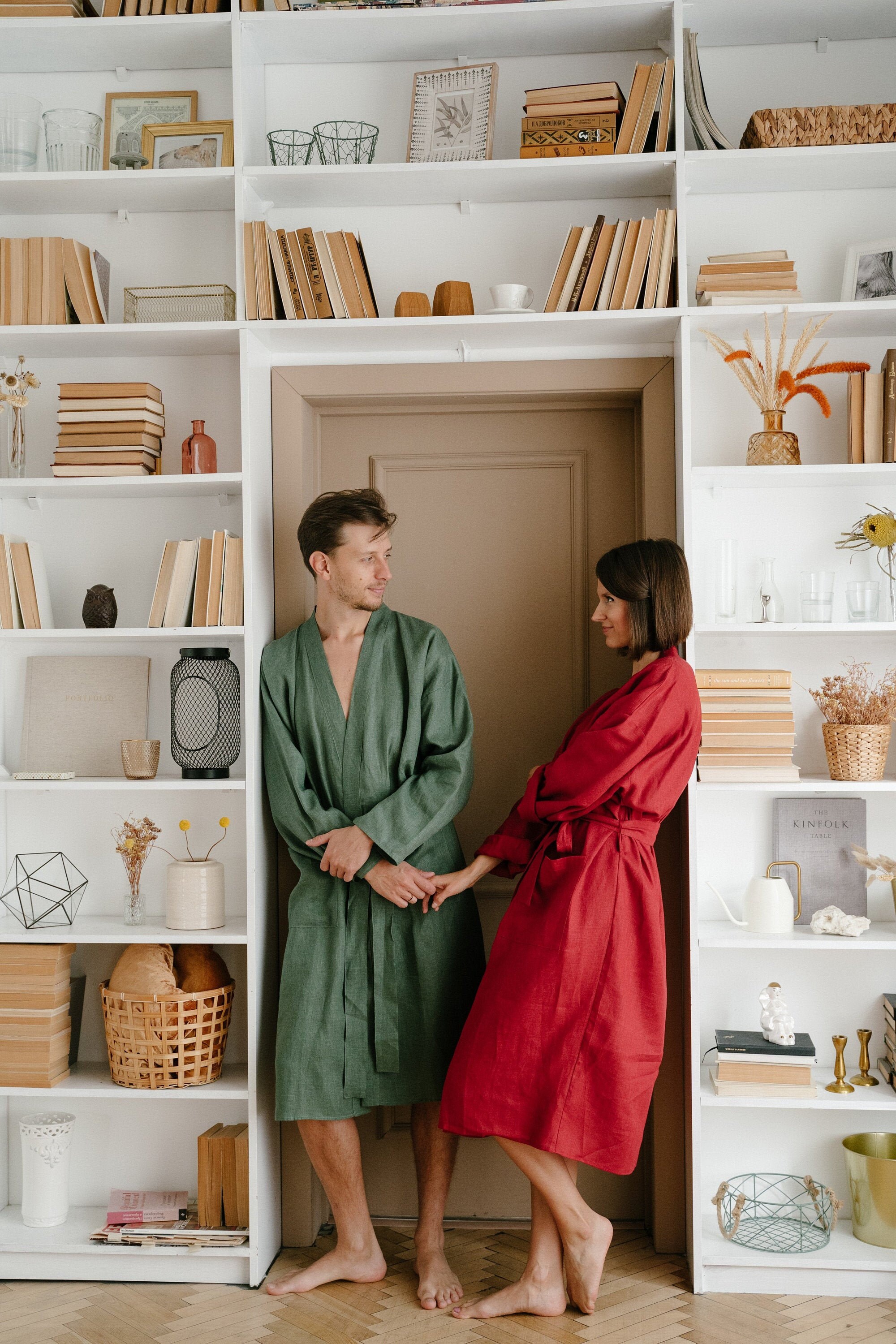 Linen Couples Robes Kimono Dressing Gown Ethical Clothing Etsy