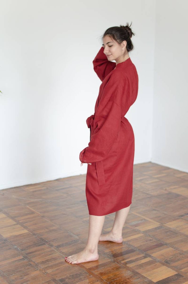Kimono Dressing Gown Linen Nightgown Sustainable Clothes