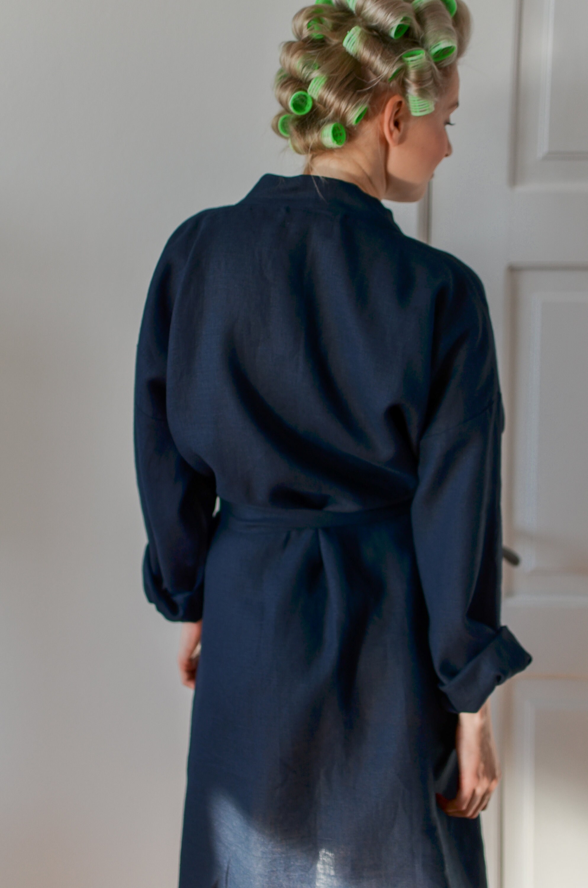 Linen Dressing Gown Linen Kimono Dress Bridesmaid Robes Etsy