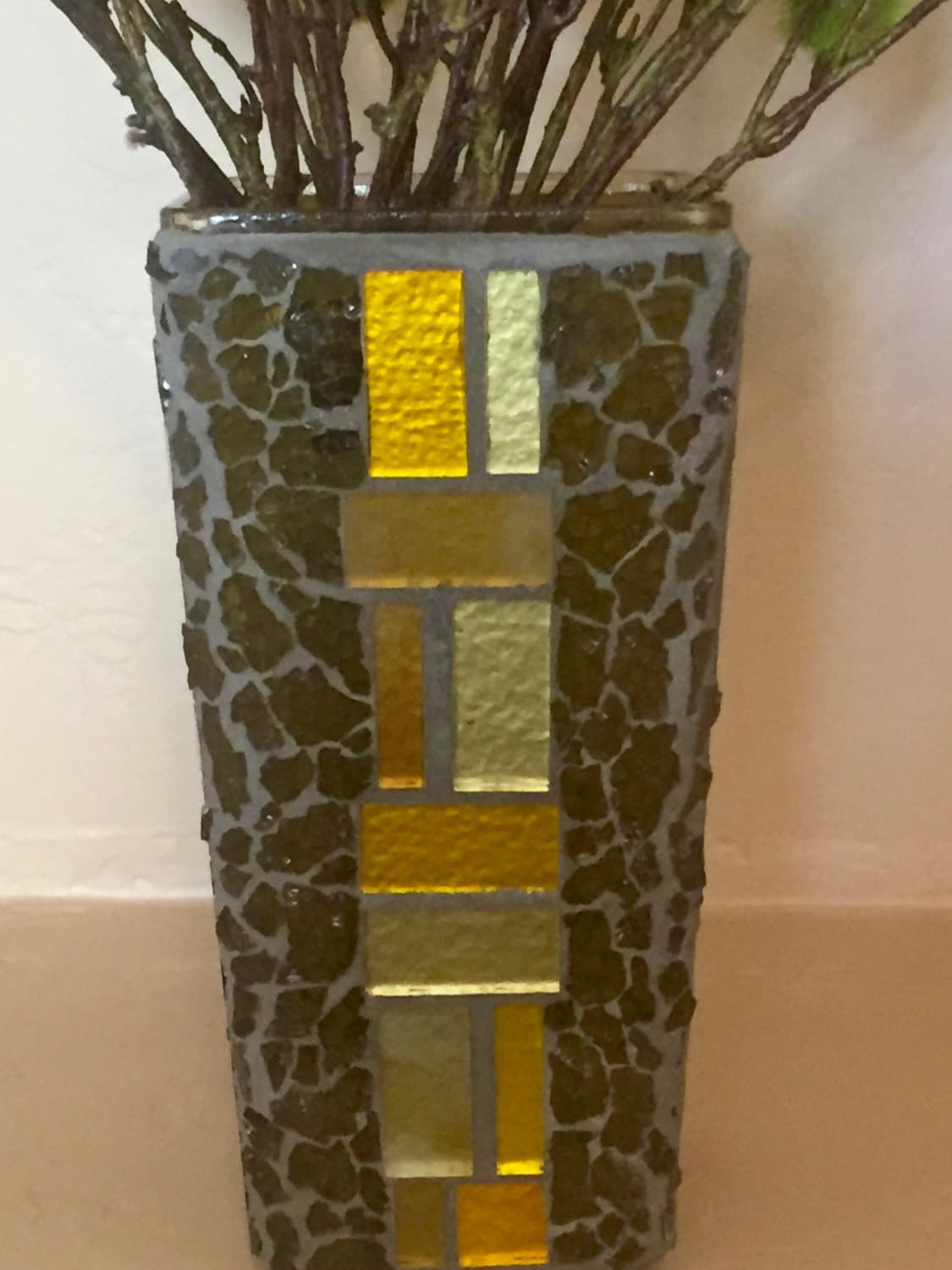 Mosaic Glass Vase Etsy