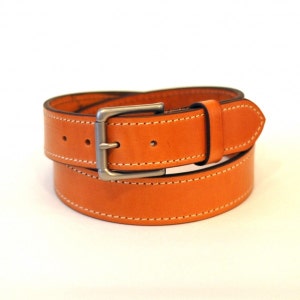 Single Stitched Full Grain Leather 1.5 inch Belt