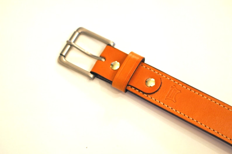 Single Stitched Full Grain Leather 1.5 inch Belt