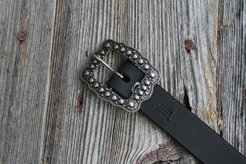 Women/'s Full Grain Buffalo Leather 1 inch Belt