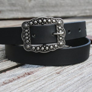 Women's Full Grain Buffalo Leather 1 inch Belt