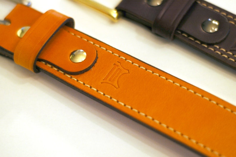 Single Stitched Full Grain Leather 1.5 inch Belt