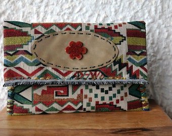 Ethnic Clutch Bag/Boho Handwoven Clutch/Tribal Large Clutch Bag/Thai Clutch Bag/Oversized Clutch/Aztec Bag