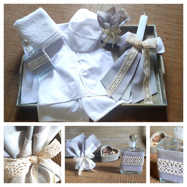 Baptism Set/Baptism Essentials/Baptism Candle/Christening Undergarment/Ladopana/Baptism Oil Set/Lambatha/Lathopana/Greek Orthodox Baptism