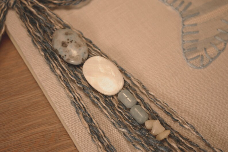 Linen Fabric Guestbook With Embroidered Hard Cover/fish Etsy