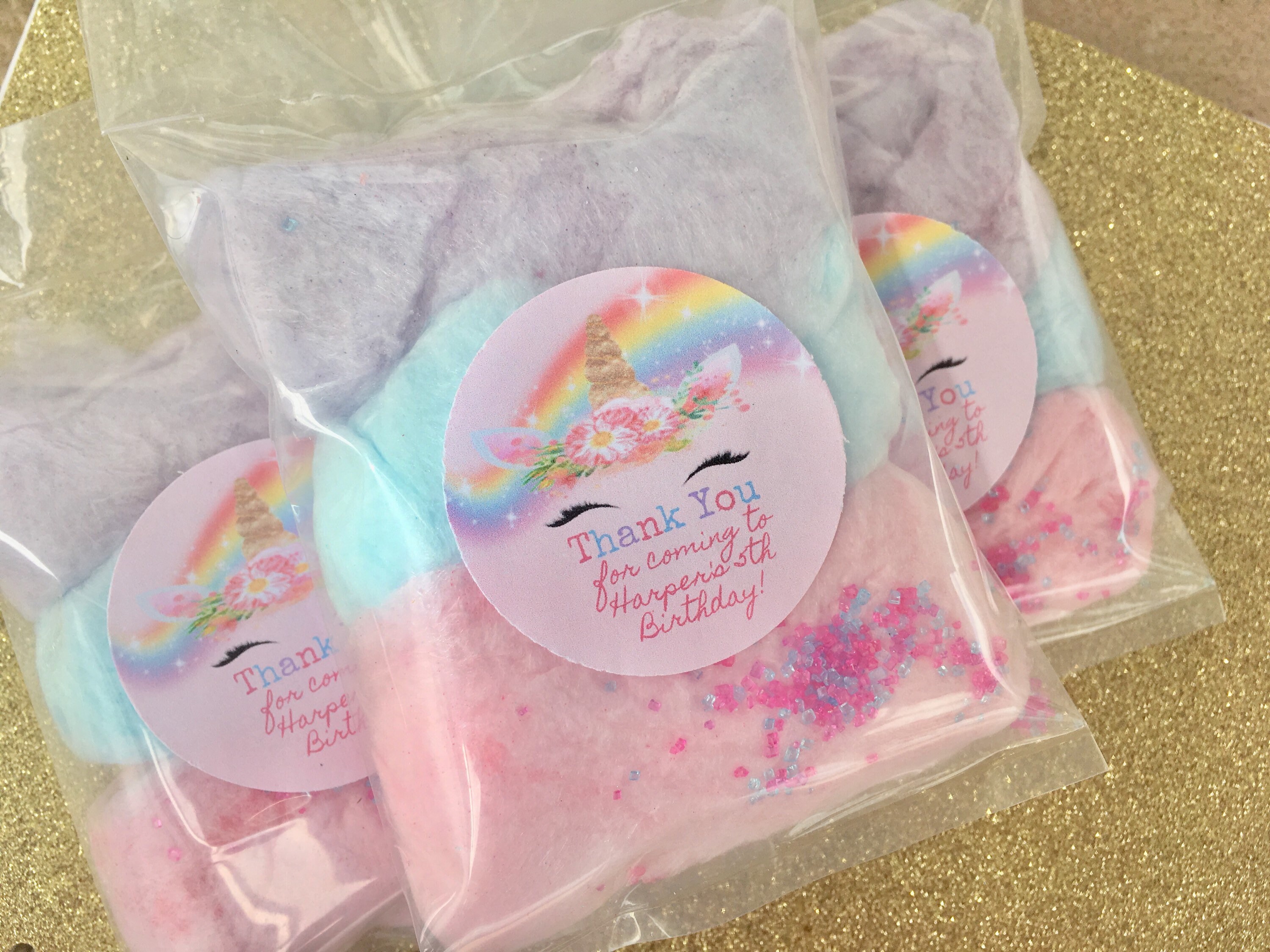 Unicorn Cotton Candy 26 Cotton Candy Party Favors Unicorn Etsy