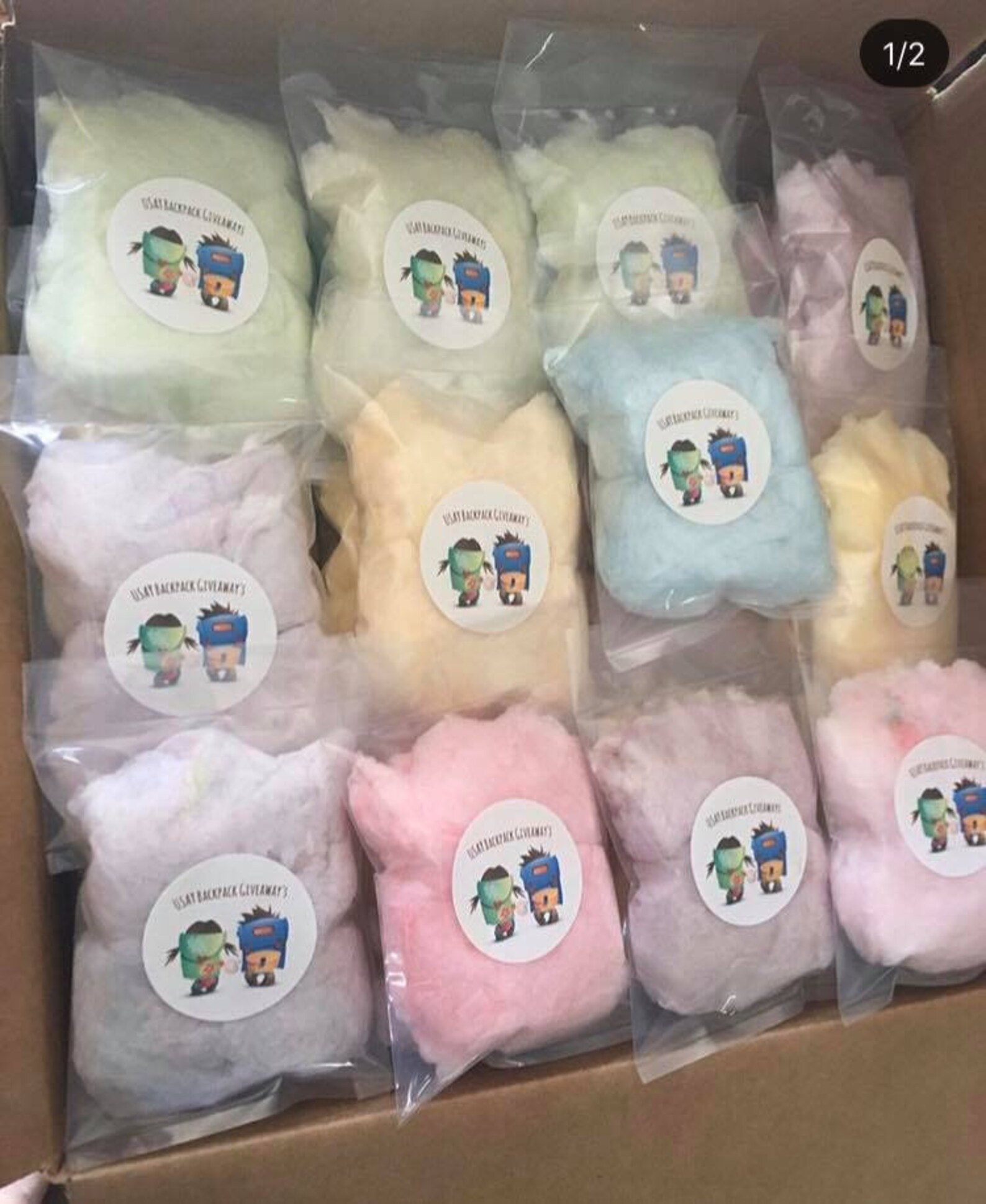 Cotton Candy Favors 60 Cotton Candy Bags Goodie Bags Etsy