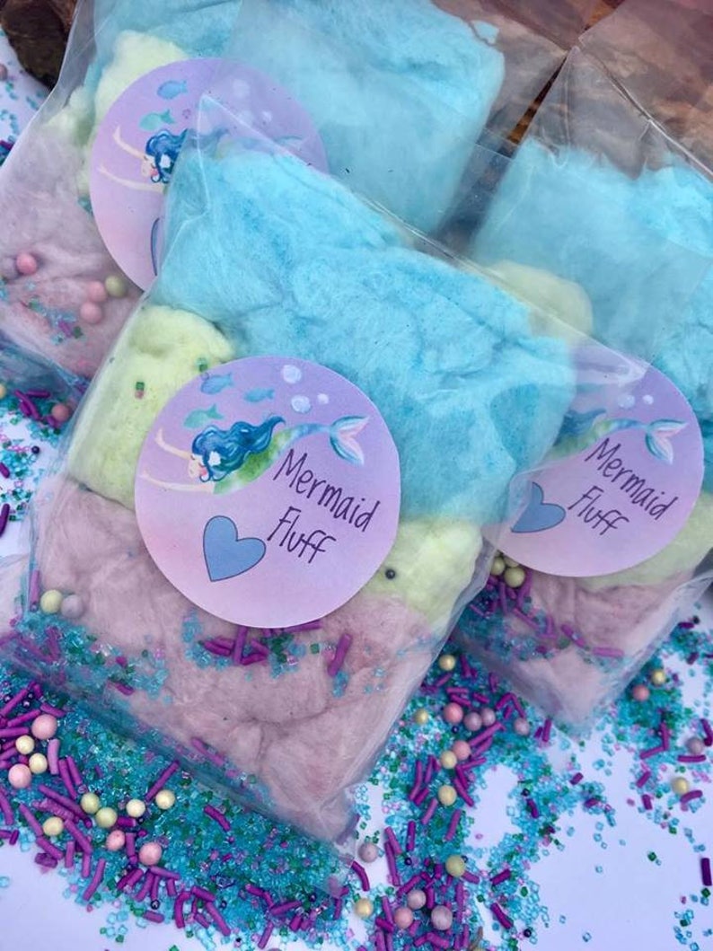 Mermaid Cotton Candy 30 Cotton Candy Party Favors Mermaid Etsy