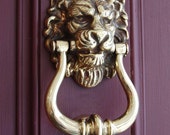 Aged Brass Lion 39 s Head Door Knocker