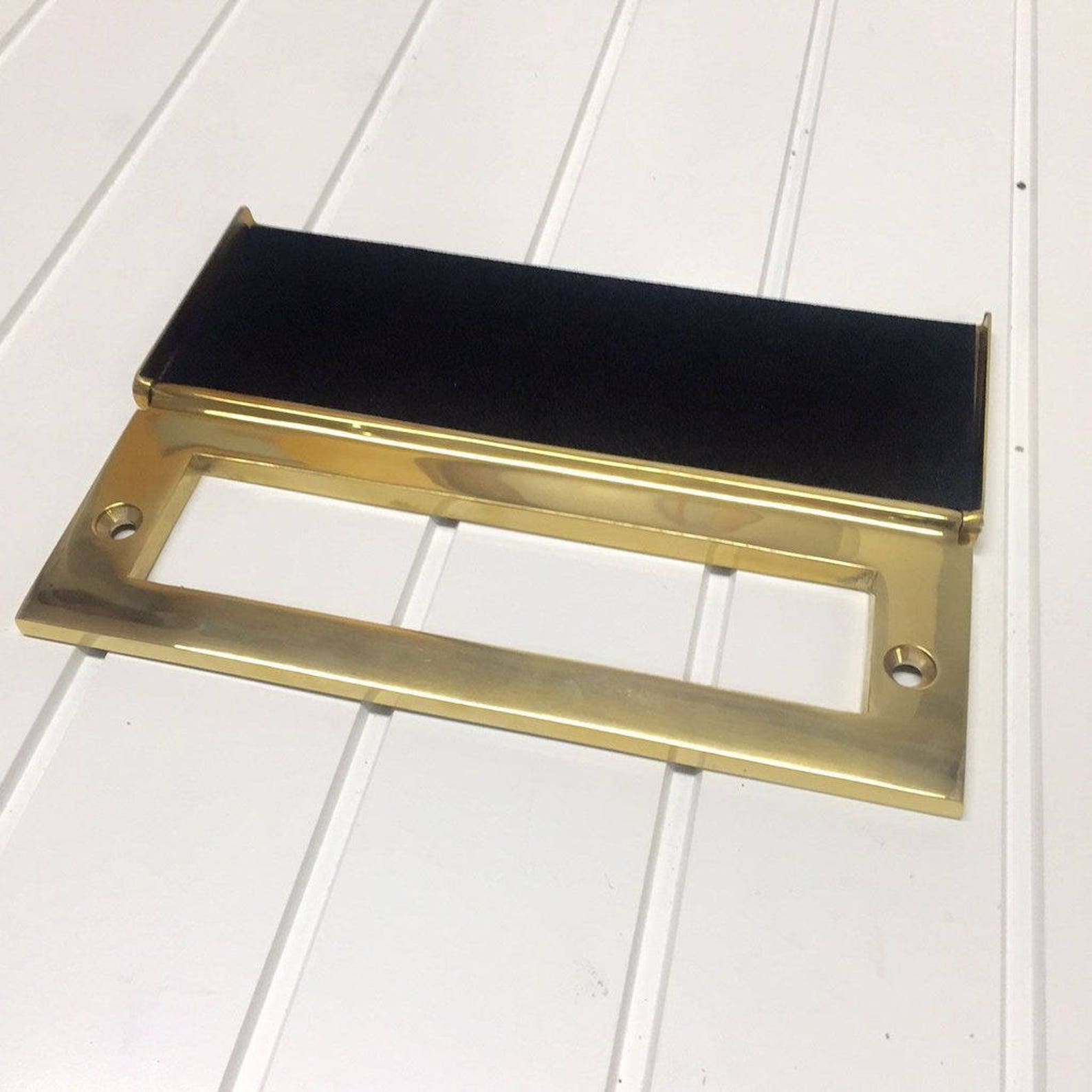 Polished Brass Internal Letter Box Tidy Draft Excluder Etsy