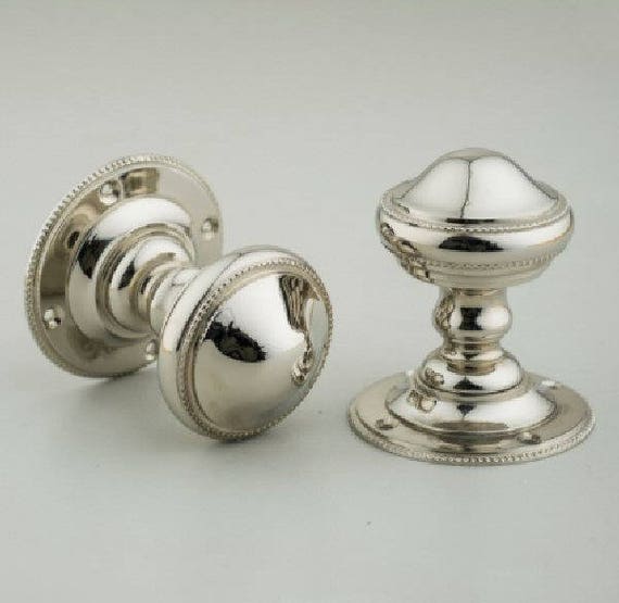 Polished Nickel Brockworth Regency Door Knobs Etsy
