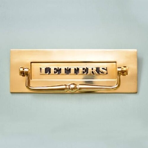 Polished Brass Traditional Letter Box With Knocker Etsy