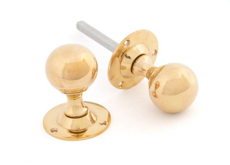 Solid Polished Brass Round Ball Door Knobs