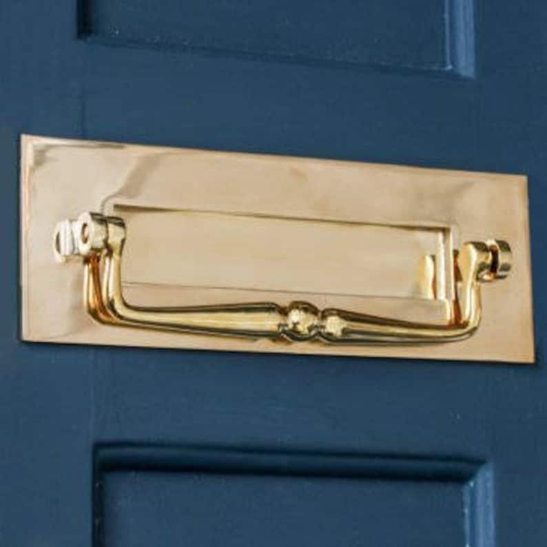 Polished Brass Traditional Letter Box With Knocker Etsy UK