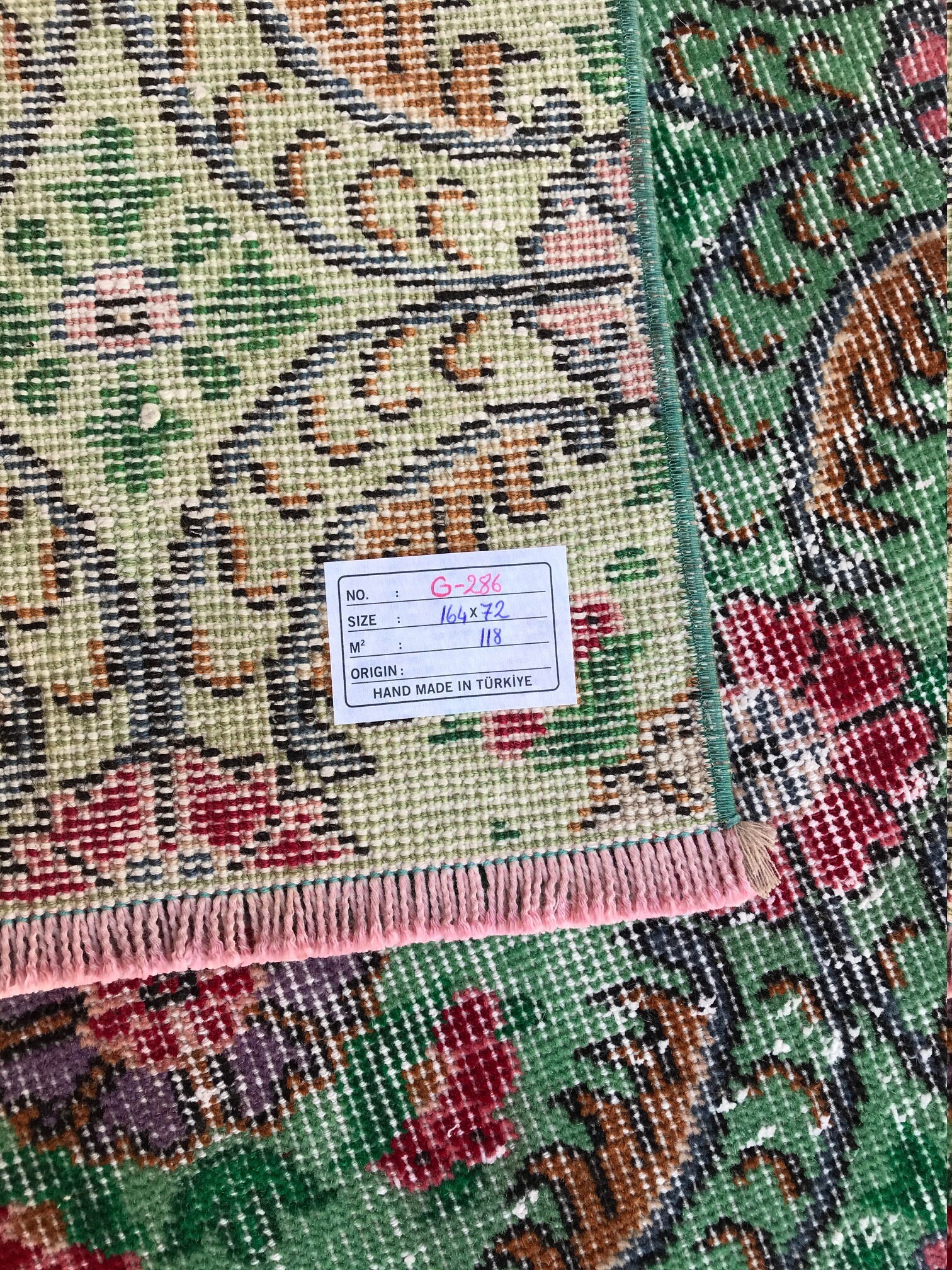 Wool Runner Mint Green Rug Hand Made Wool Runnerturkish Etsy