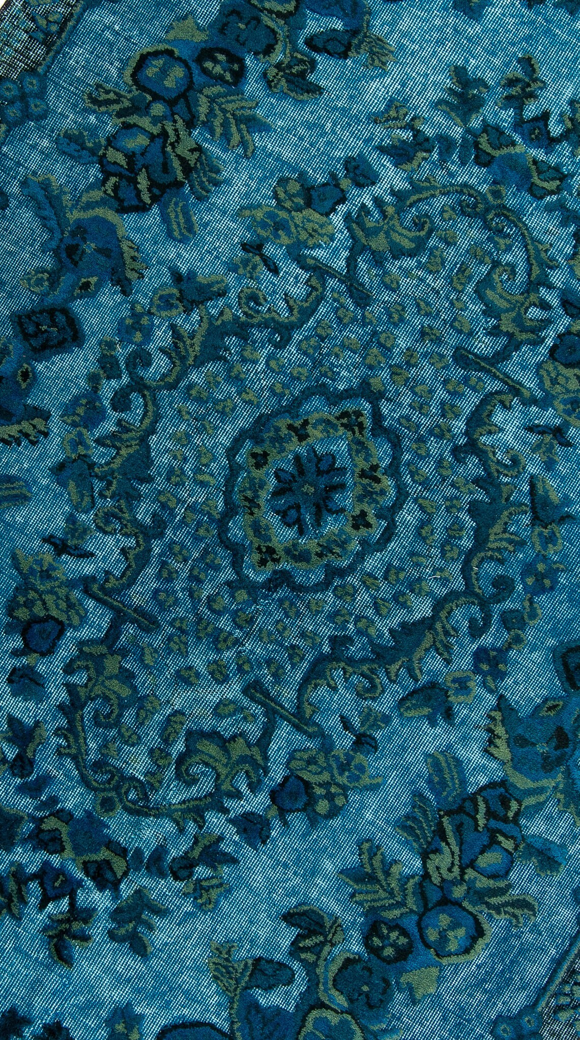 Vintage Over Dyed Hand Carved Blue Area Rug, Home Decor Rug, Color ...