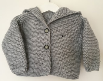 Baby cardigan, Baby jacket, Handknit baby cardigan, Baby knit,