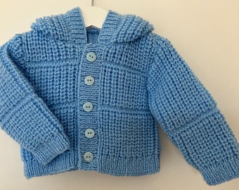 Baby boy cardigan, Baby boy hoodie, Baby Cardigan, baby hoodie, Handknit baby cardigan, handknit baby hoodie