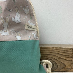 Ensemble maternelle "LILA" - Ensemble maternelle en coton Sweet Blue Bunnies personnalisable avec broderie - Ensemble scolaire