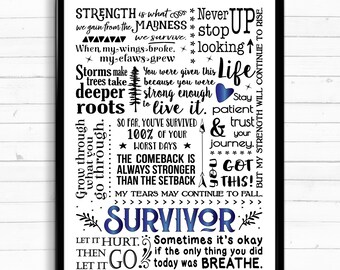 Cancer Survivor Gift Pancreatic Cancer Gift Typographic Etsy