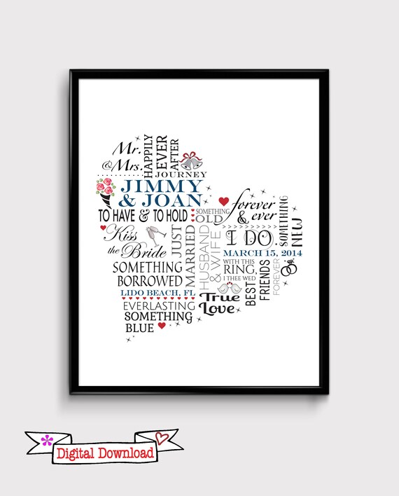 Personalized Wedding Gifts Wedding Art Prints Personalized Etsy