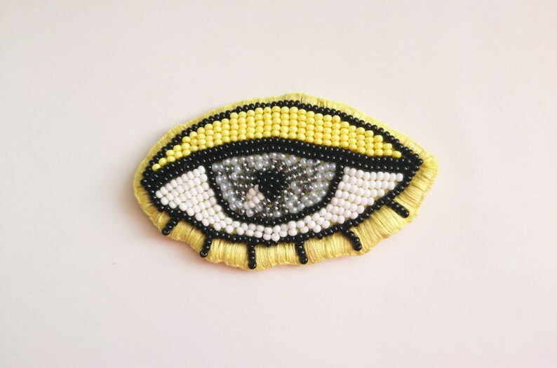 Beaded Eye Embroidered Eye Patch Eye Patch Bead embroidery Etsy