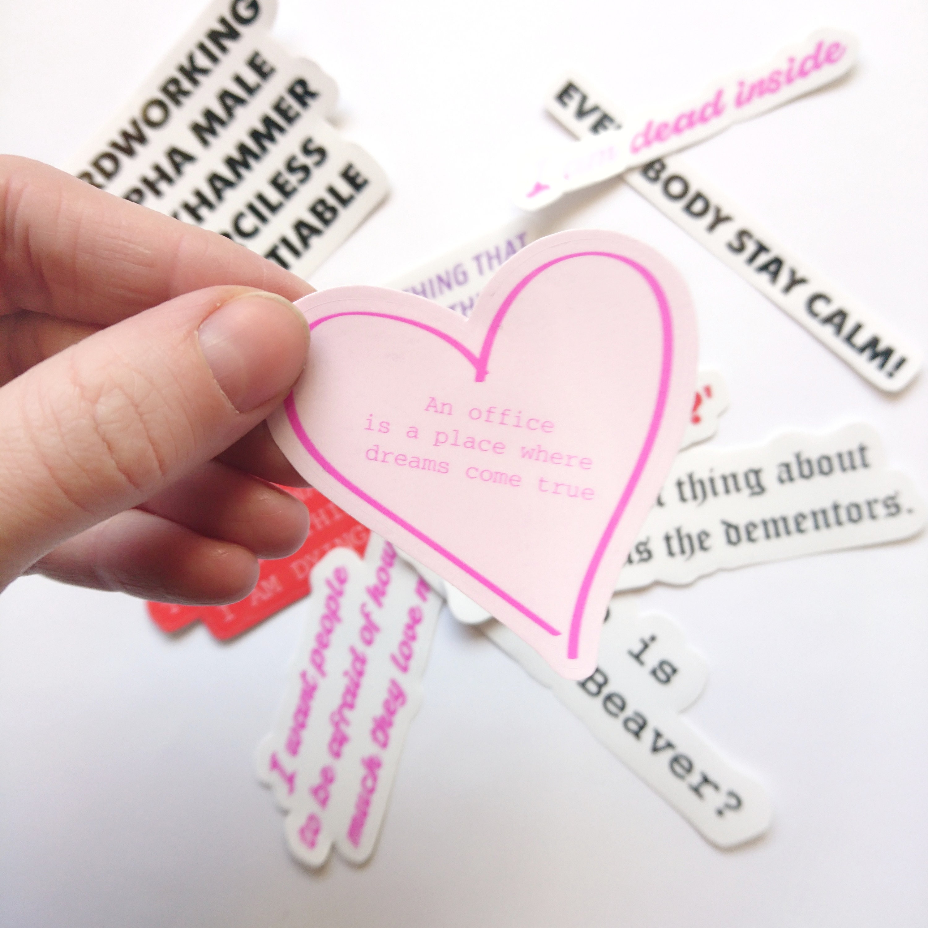 the office laminated vinyl 11pc waterproof sticker set the etsy