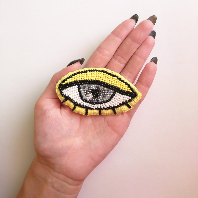 Beaded Eye Embroidered Eye Patch Eye Patch Bead embroidery Etsy
