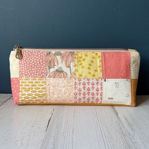 Knitting pouch, crochet pouch, zipper pouch, zipper pencil case, patchwork zipper pouch