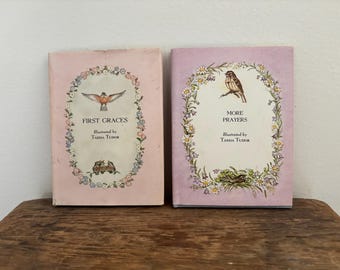 Set of 2 TASHA TUDOR children’s prayers and graces early edition books